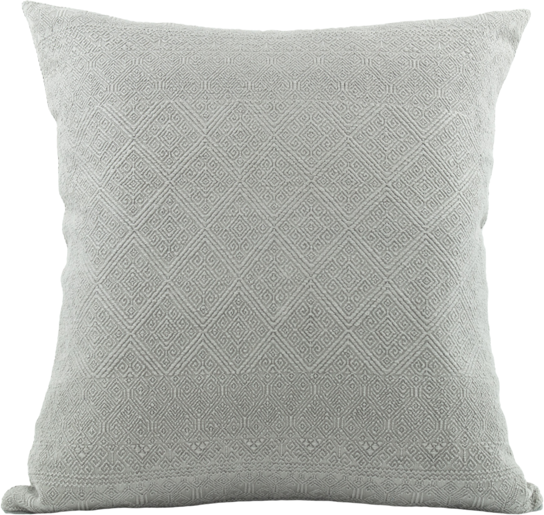 Isabella's Solid Elegance Single Color Light Grey Cushion - Timeless and Elegant Diamond Brocade Design in 100% Cotton
