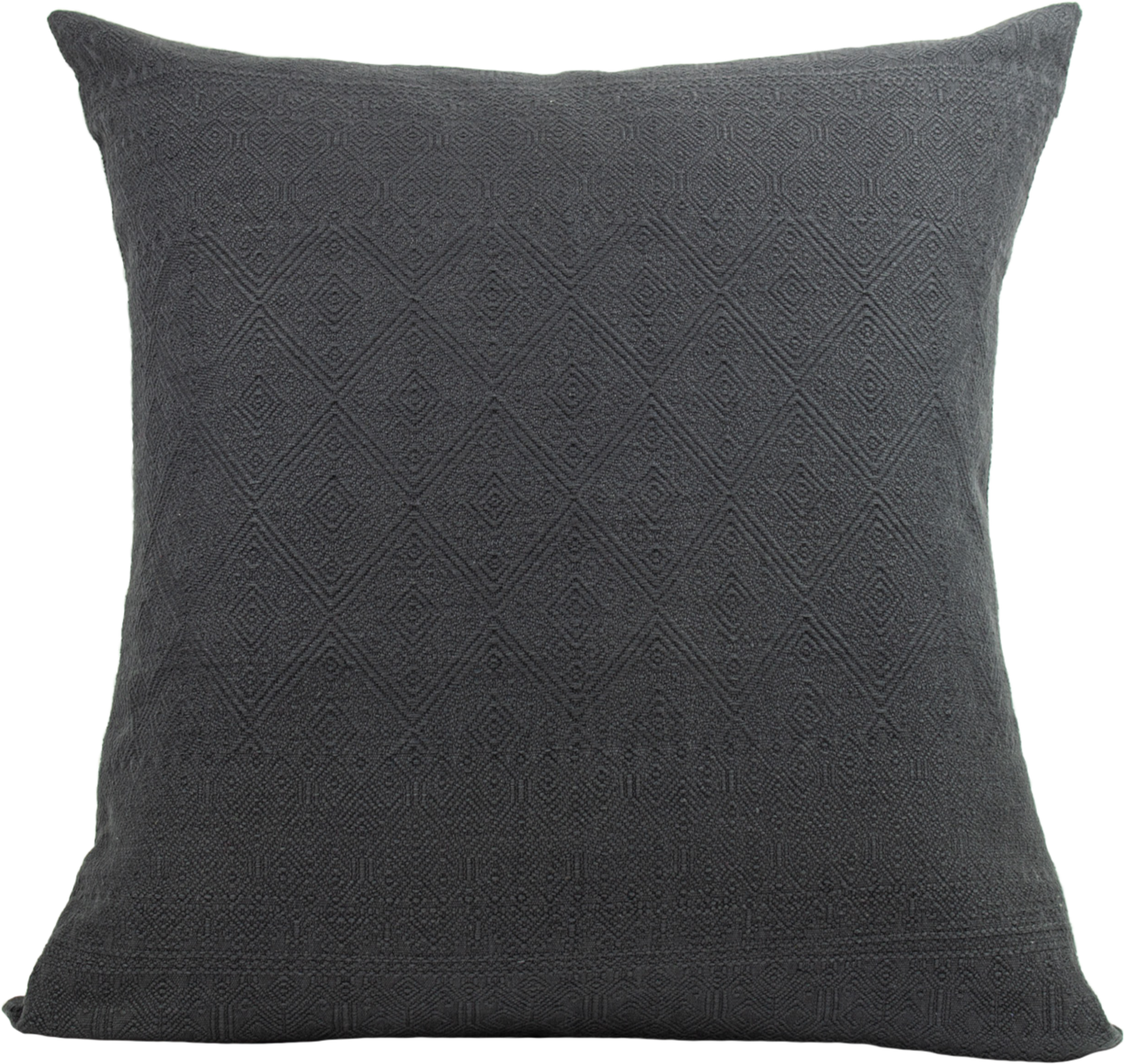 Isabella's Solid Elegance Single Color Dark Grey Cushion - Timeless and Elegant Diamond Brocade Design in 100% Cotton