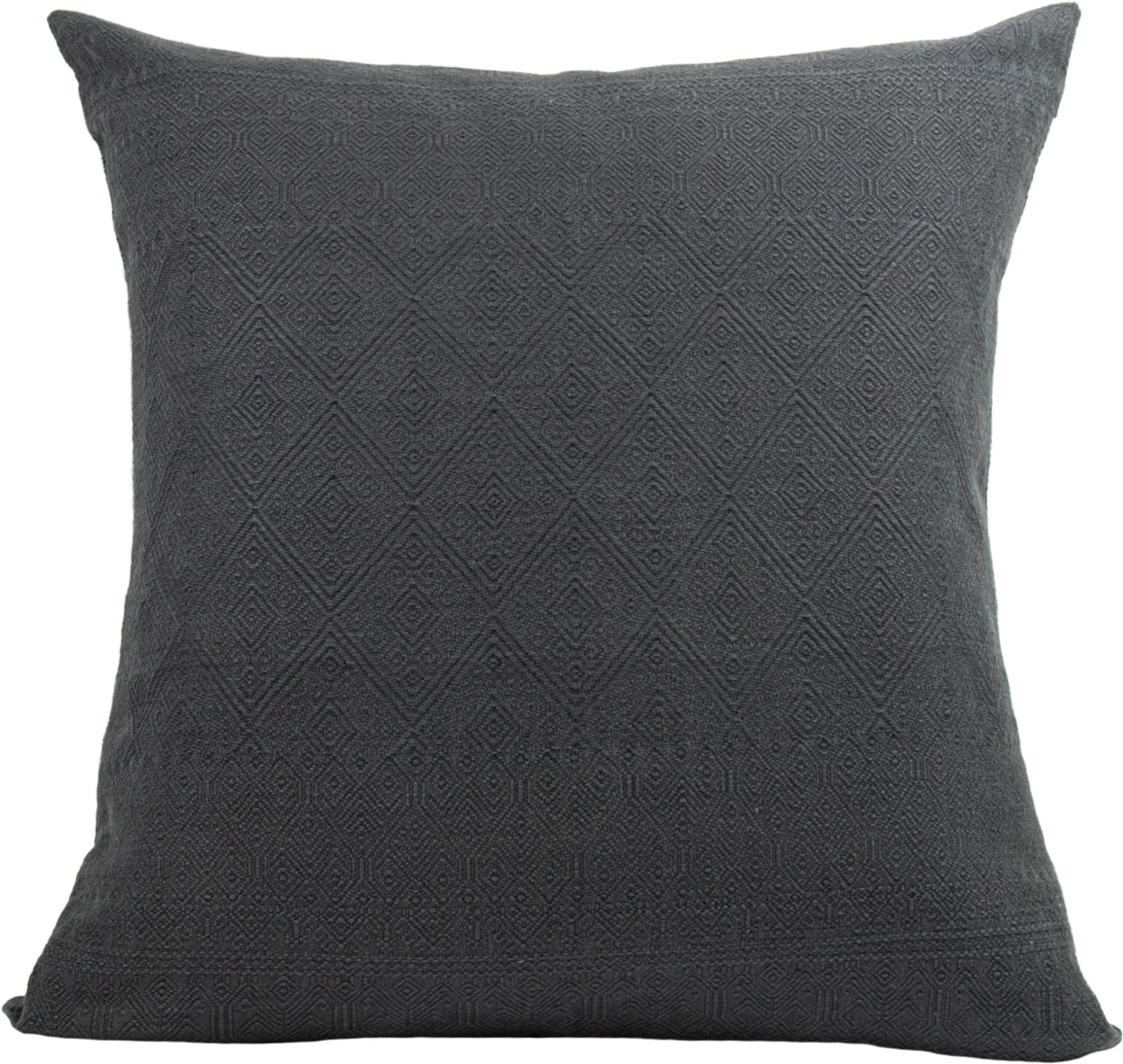 Isabella's Solid Elegance Single Color Dark Grey Cushion - Timeless and Elegant Diamond Brocade Design in 100% Cotton