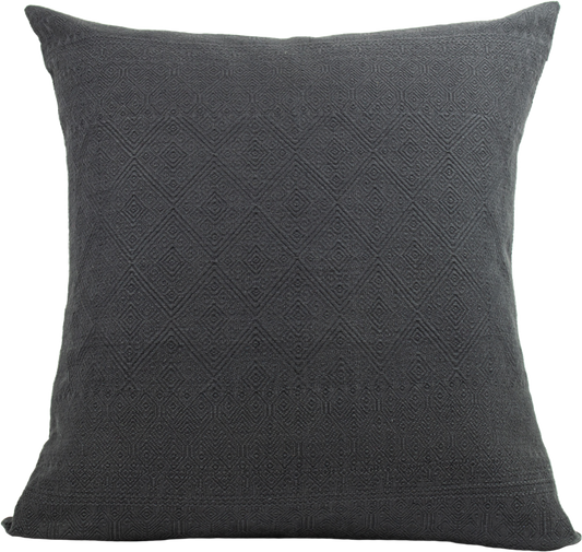Isabella's Solid Elegance Single Color Dark Grey Cushion - Timeless and Elegant Diamond Brocade Design in 100% Cotton