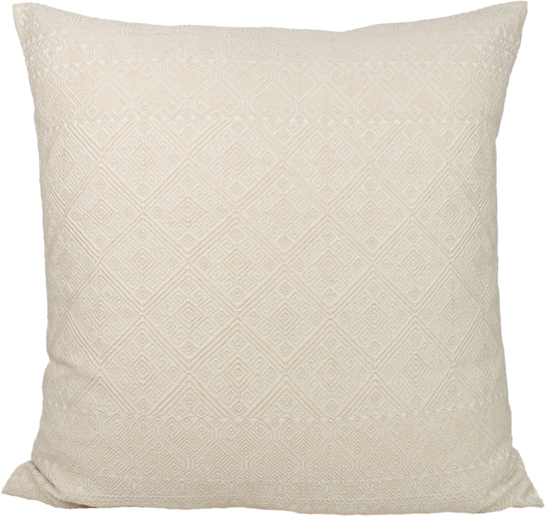 Isabella's Solid Elegance Single Color Beige Cushion - Timeless and Elegant Diamond Brocade Design in 100% Cotton