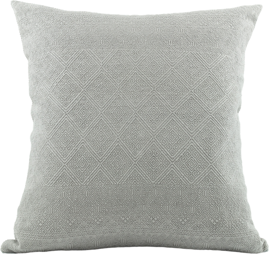 Isabella's Solid Elegance Single Color Light Grey Cushion - Timeless and Elegant Diamond Brocade Design in 100% Cotton