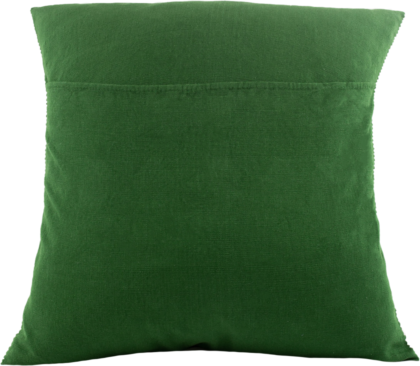 Backside of Lola Chiapas Cushion Single Color Green - Design in 100% Cotton.