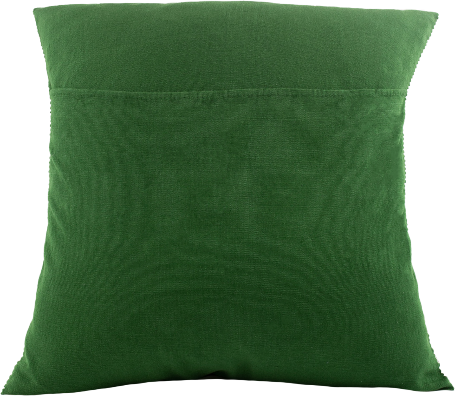 Backside of Lola Chiapas Cushion Single Color Green - Design in 100% Cotton.