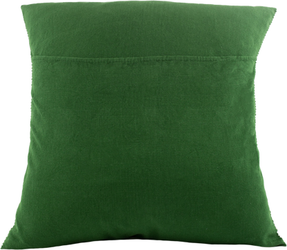 Backside of Lola Chiapas Cushion Single Color Green - Design in 100% Cotton.