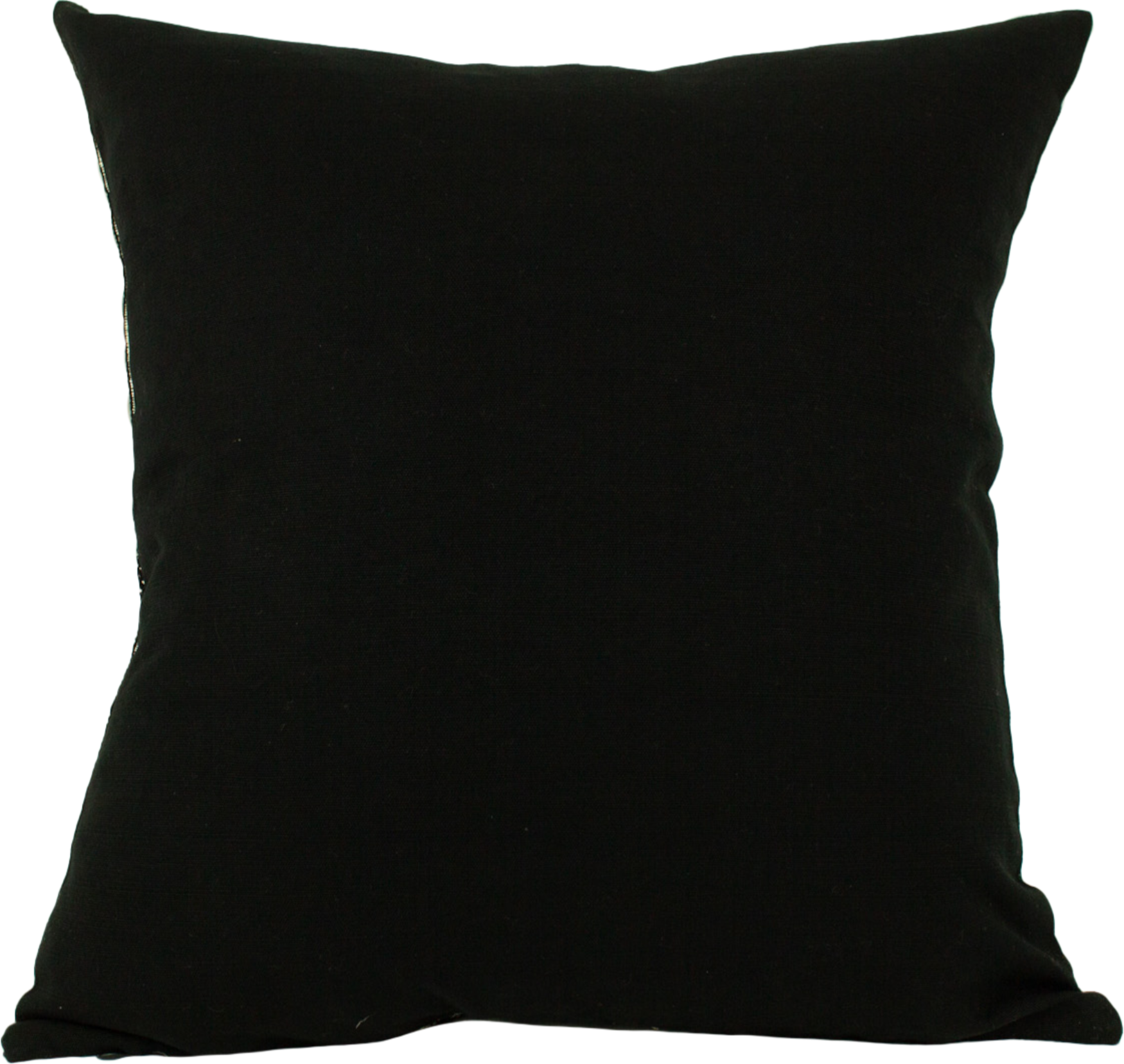 Silver metallic thread Diamond Brocade Chiapas Cushion, featuring a black cotton base.