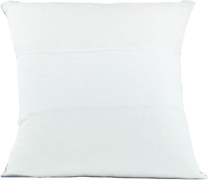 Backside of Maria Chiapas Cushion Single Color White, Showcasing a Folding Closure  - Design in 100% Cotton.