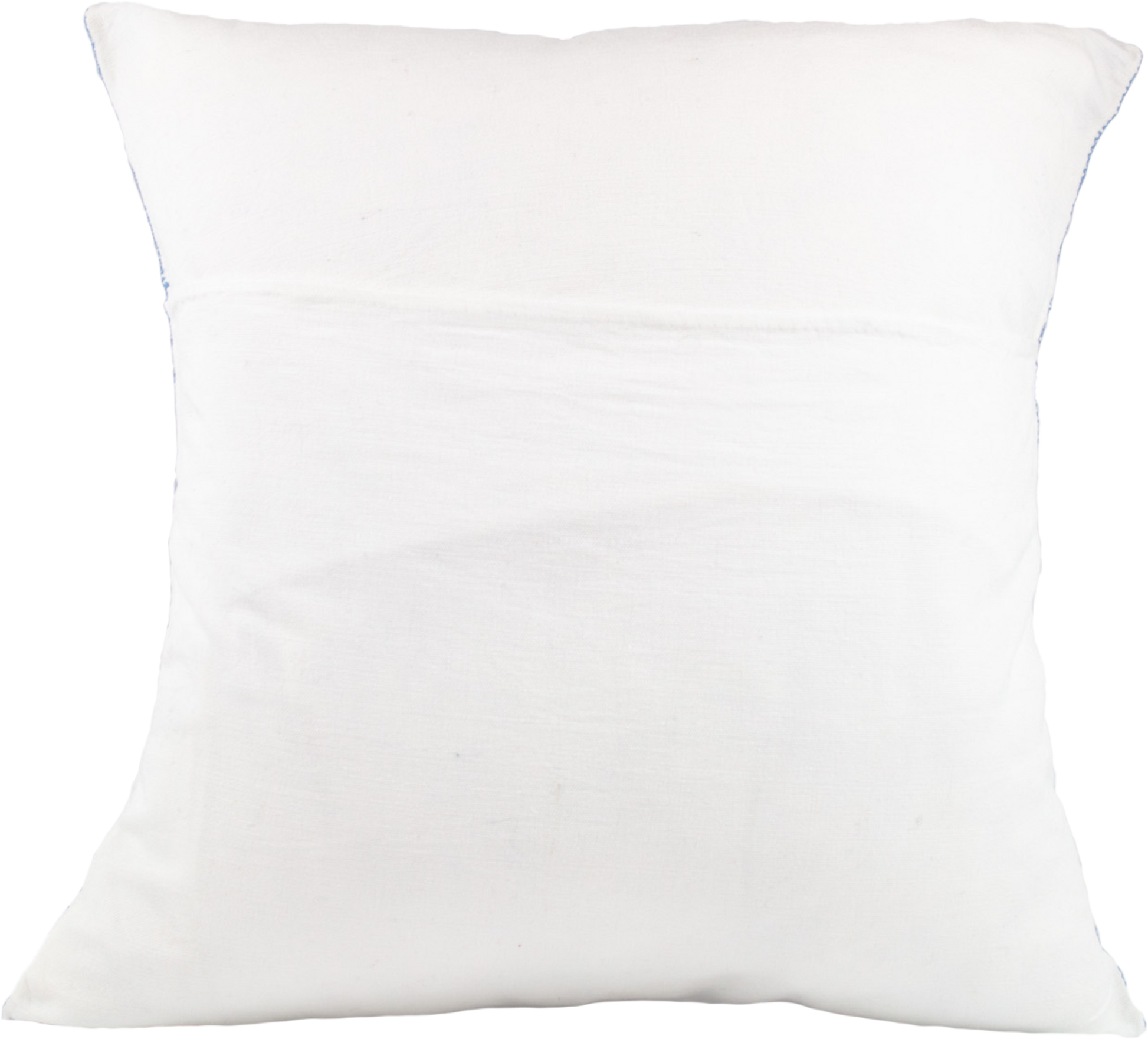 Backside of Victoria Chiapas Cushion Single Color White, Showcasing a Folding Closure - Design in 100% Cotton.